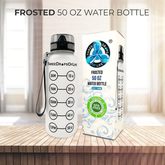 ZANOIU Frosted 50oz Sports Water Bottle