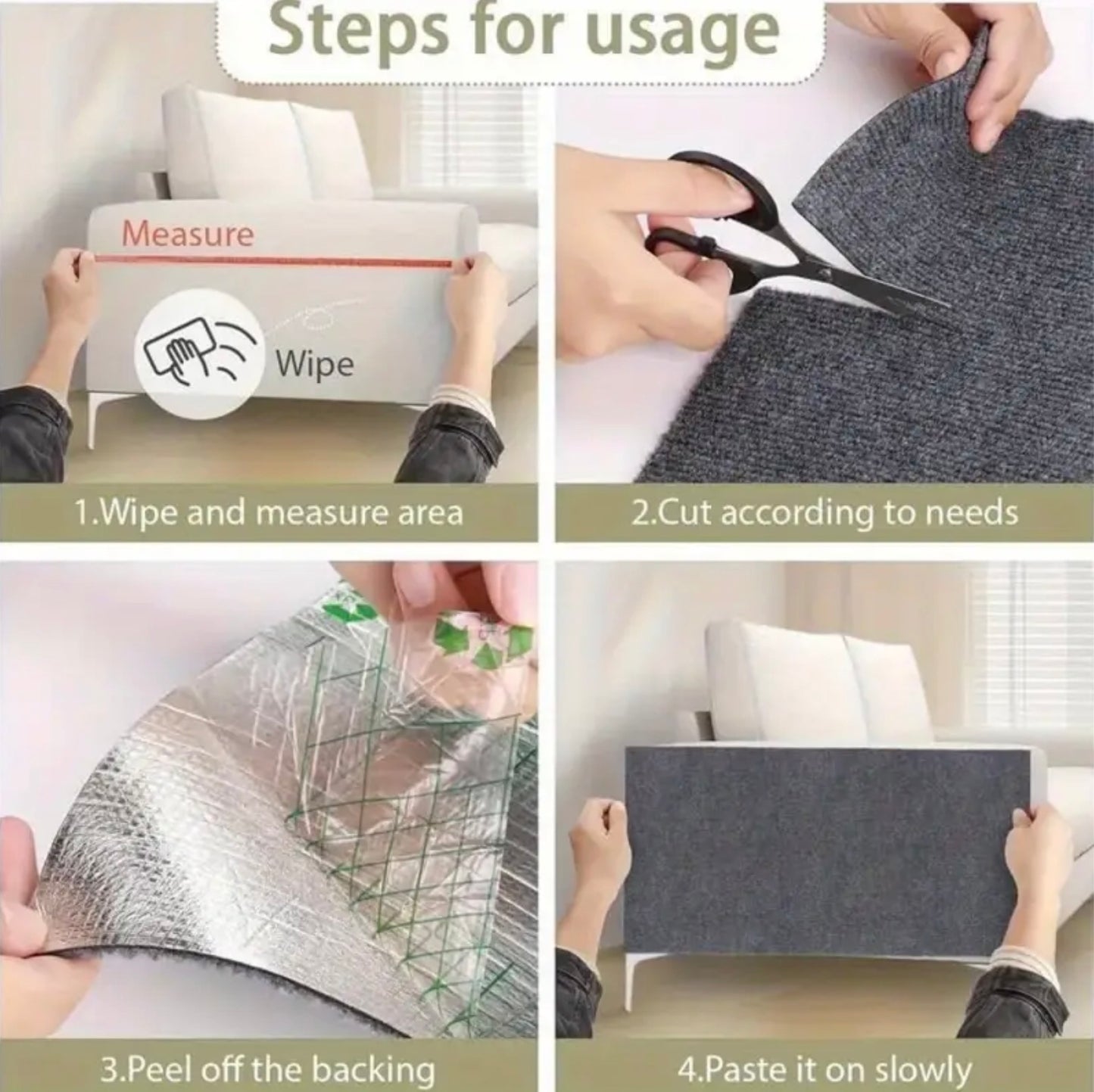 Customizable Self-Adhesive Cat Scratching Mat - 40cm x 200cm | Protects Furniture & Promotes Healthy Claws