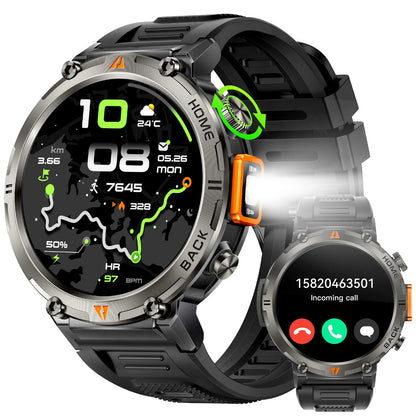 NextWrist™ Smartwatch with GPS and a detailed display and black band on a white background
