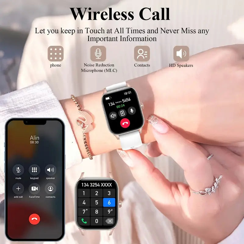 NextWrist™ 1.85" Watch AI Voice Assistant – Wireless Calling HD Touch Screen
