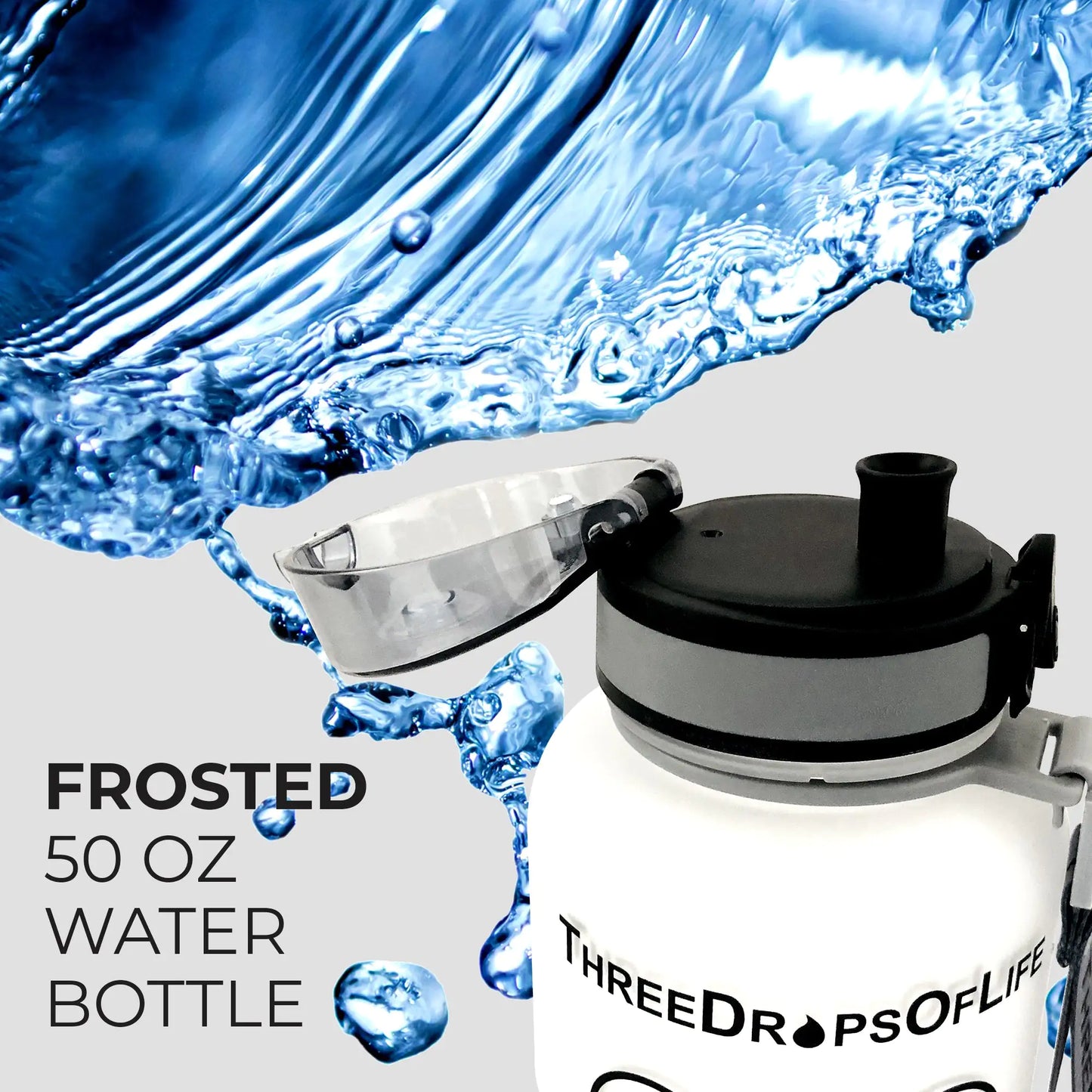 ZANOIU Frosted 50oz Sports Water Bottle