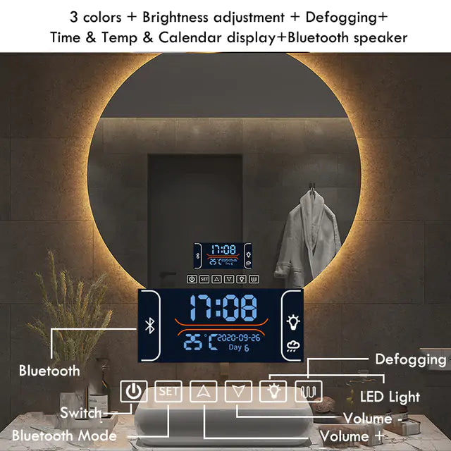 ZANOIU LED Bathroom Mirror Speaker