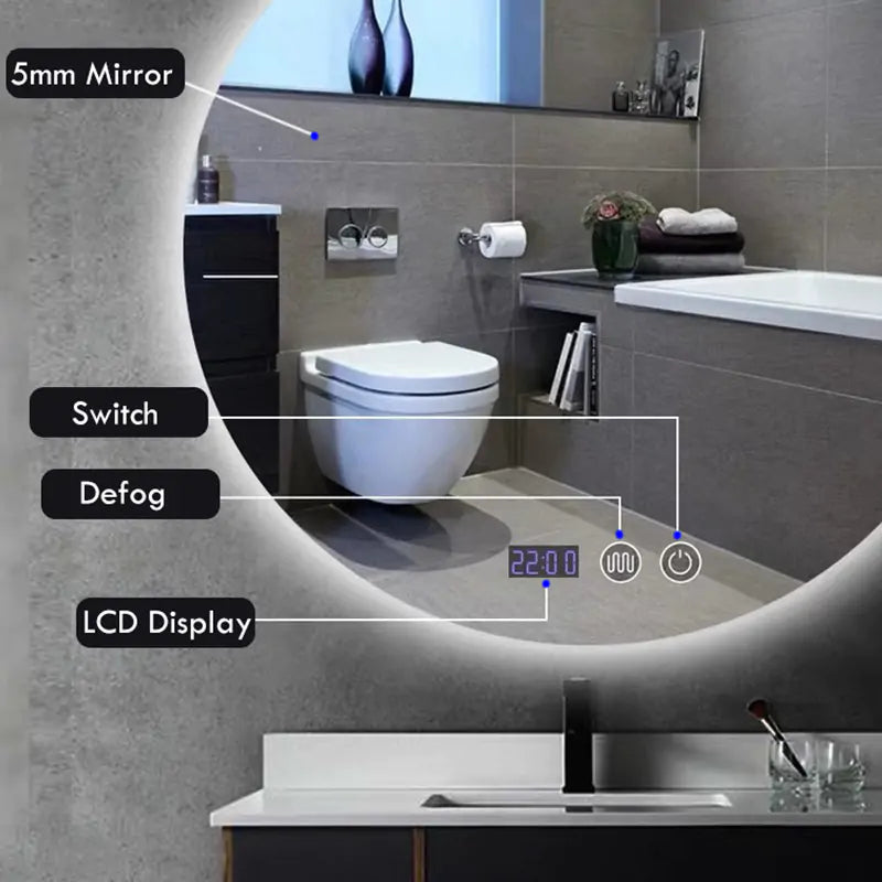 ZANOIU LED Bathroom Mirror Speaker