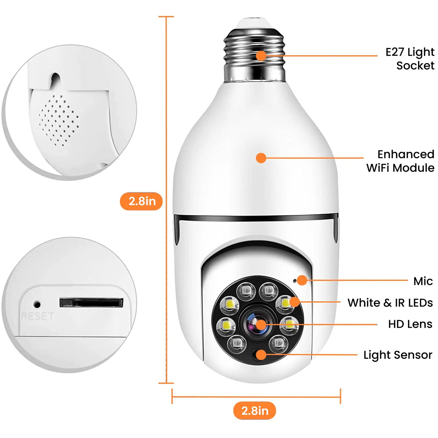 ZANOIU 1080P Light Bulb Spy Camera