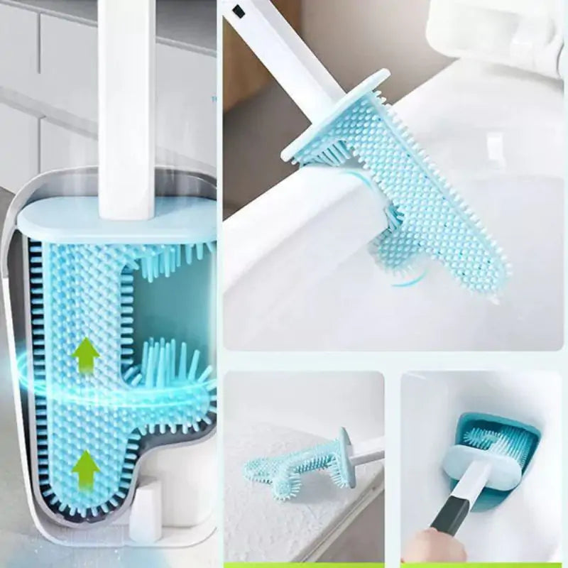 Toilet Brush with Rim Cleaner by ZANOIU