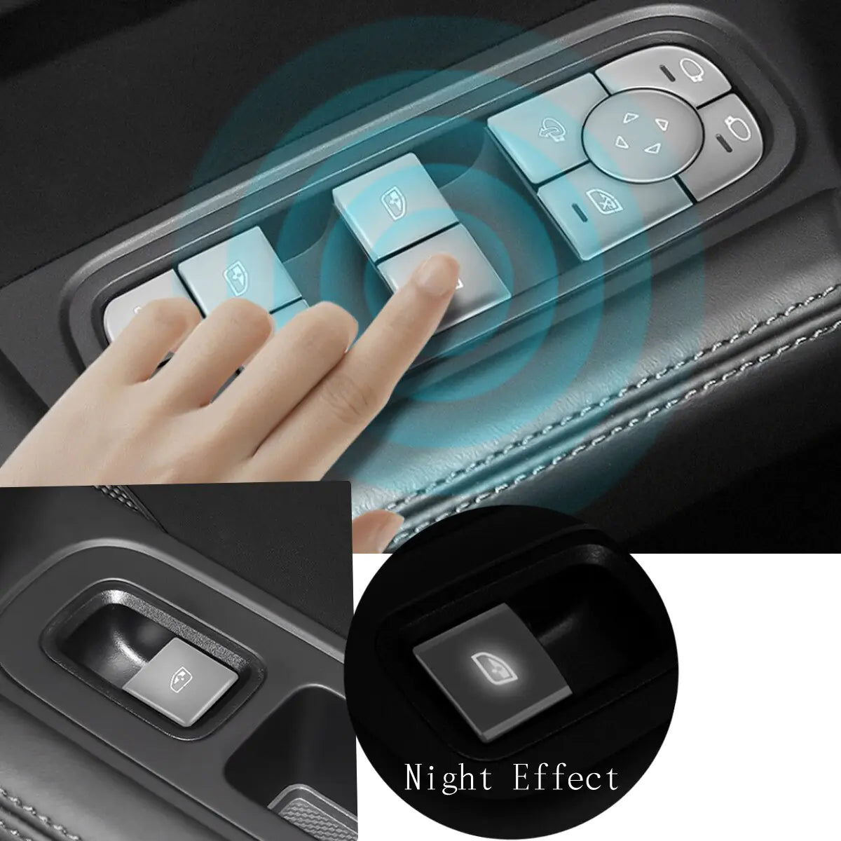 Car Center Console Multimedia Air Conditioning Button Stickers