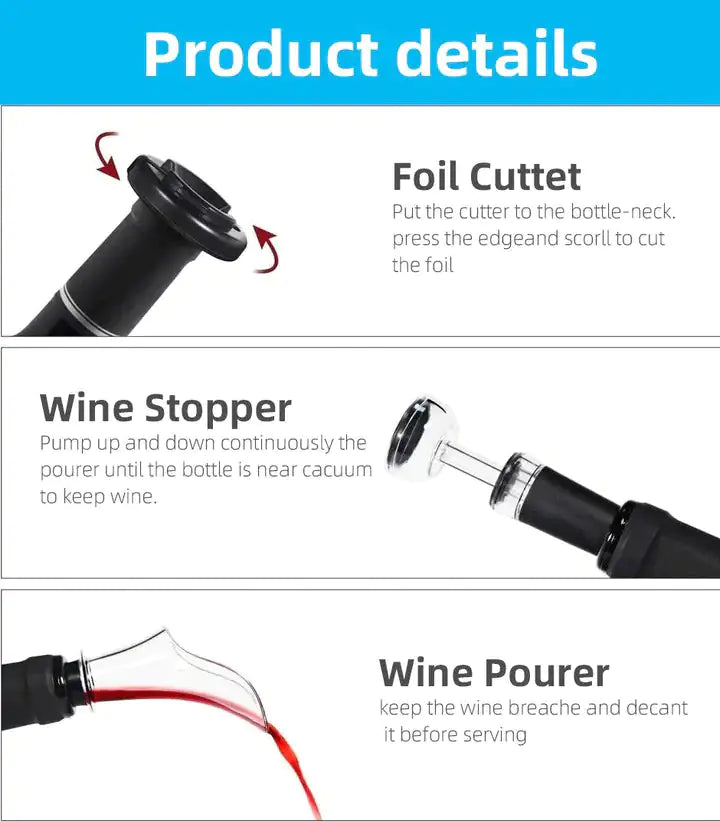 Professional Wine Opener 3 in 1 Automatic Set